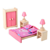 Maxbell Wooden Toy Room Set Dollhouse Furniture Accessory Rose Red