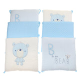 Maxbell 6PCs Baby Crib Bumper Cotton Infant Bed Cot Protector Blue bear