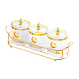 Maxbell Dry Fruit Jars with Lid with Tray Snack Container for Living Room Party Home White