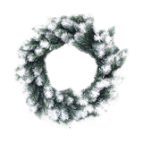 Artificial Xmas Wreath Christmas Winter Wreath for Indoor Outdoor Decoration white green