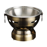 Maxbell Small Hot Pot Traditional Chinese Hot Pot for Home Kitchen Countertop Hiking bronze silver