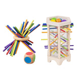 Maxbell Wooden Board Game Colorful Wooden Sticks Game Interactive for Preschool