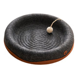 Maxbell Felt Material Cat Scratcher Bed Zero Shedding Versatile Breathable Play Zone Black Round