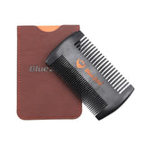 Maxbell Maxbell Natural Pearwood Beard Comb Anti-static for Men with Leather Case Brown