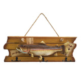 Maxbell 2xHanging Wooden Wood Simulated Fish Wall Ornaments DECORATION for Any Room