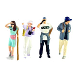 Maxbell 4 Pieces 1/64 Diorama Figure Miniature Layout for Children Boys Girls Adults