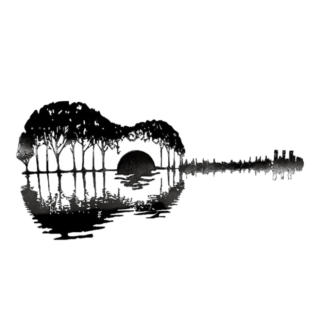 Maxbell Maxbell Abstract Guitar Iron Wall Decor Black Wall Art Ornament Home Decor