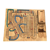 Maxbell Wooden Cribbage Board Game Pocket Sized Tiny Card Game Board for Friend