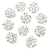 Maxbell 4x10pcs 20mm Crystal Rhinestone Pearl Flower Embellishments Button Flatback