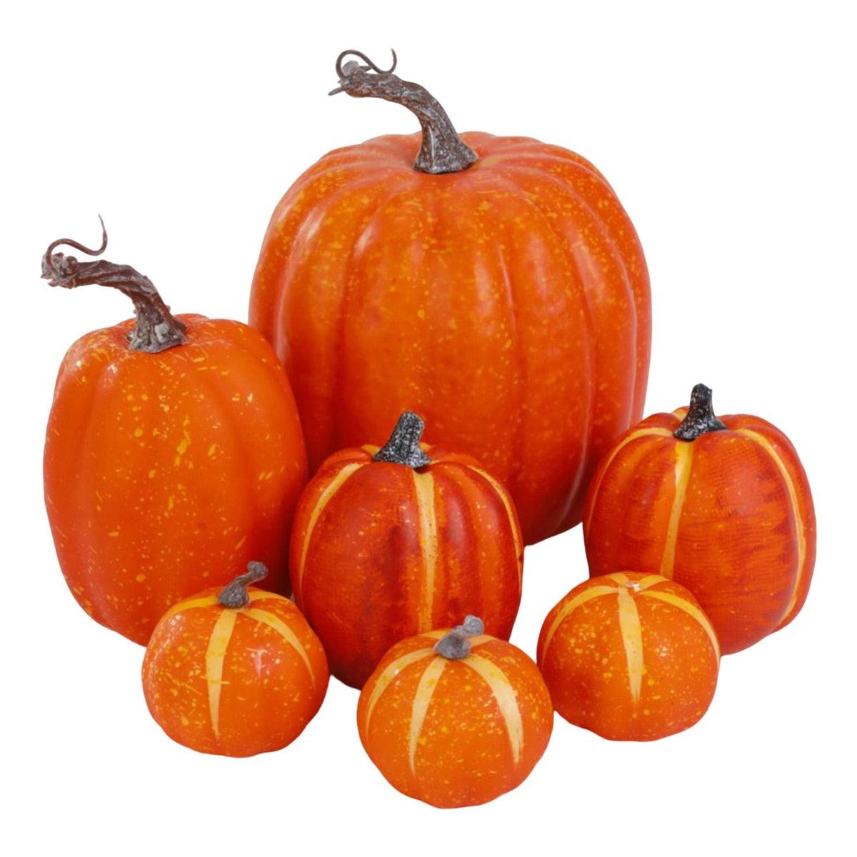 Maxbell 7x Artificial Pumpkins Foam Crafts Fall Halloween DIY Fireplace Party yellow
