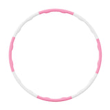 Maxbell Weighted Exercise Hoop for Adults Workout Equipment Sports Adjustable Circle White and Pink