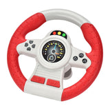 Maxbell Steering Wheel Toy Electric Pretend Driving Toy for Boys and Girls Preschool red with base