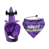 Maxbell Halloween Pet Costume Hat and Bandana Set Cute Fancy Dress up for Dog Cats Purple L
