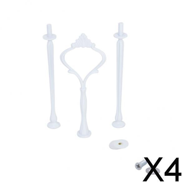 Maxbell 4x3 Tier Crown Cake Cupcake Plate Stand Handle Fitting - White