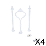 Maxbell 4x3 Tier Crown Cake Cupcake Plate Stand Handle Fitting - White