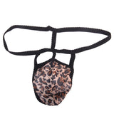 Maxbell Sexy Men G-string Mesh Pouch Thong Posing Strap Underwear Black + Leopard