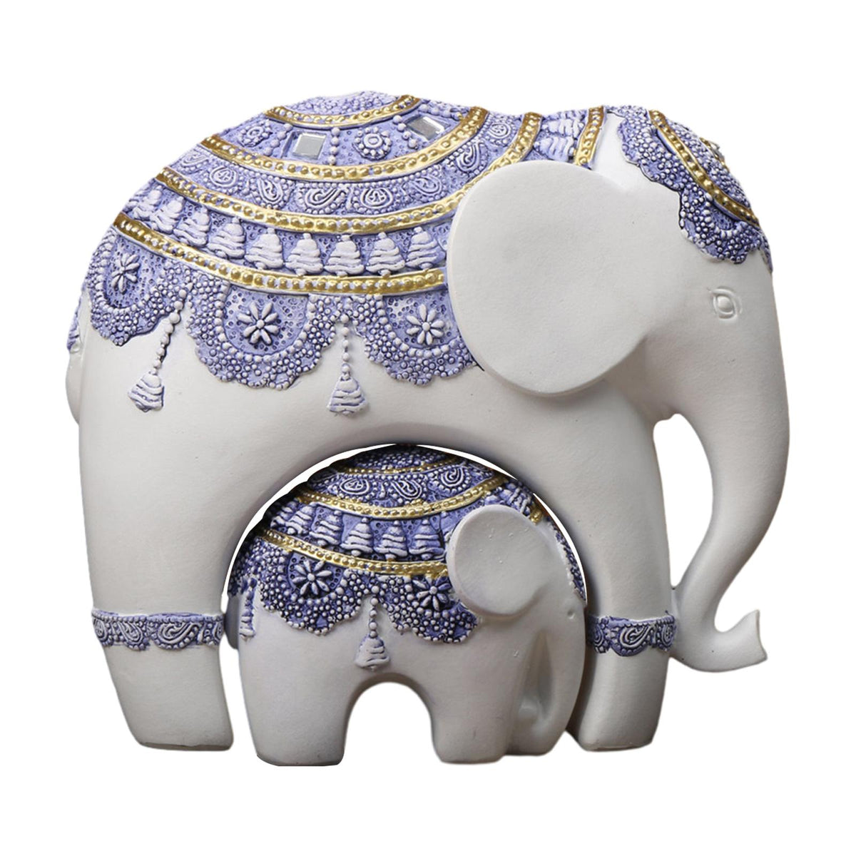 Maxbell Elephant Statue Resin Elephant Figurine for Office Cabinet Housewarming Gift Style B