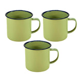 Maxbell 3x Enamel Coffee Cups Sturdy Portable Drinking Cups for Kitchen Home Desktop