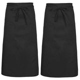 Maxbell 2 Piece Men Women Black Restaurant Chef Half Apron Waist Apron - Aladdin Shoppers