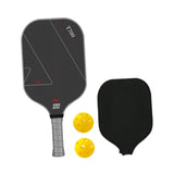 Maxbell Carbon Fiber Pickleball Paddle Racquet for Outdoor Sports Men Women Exercise Grey Red