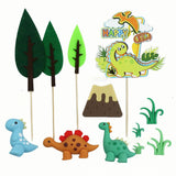 12x Dinosaur Cake Toppers Figurines for Engagement Baby Shower Boys Birthday