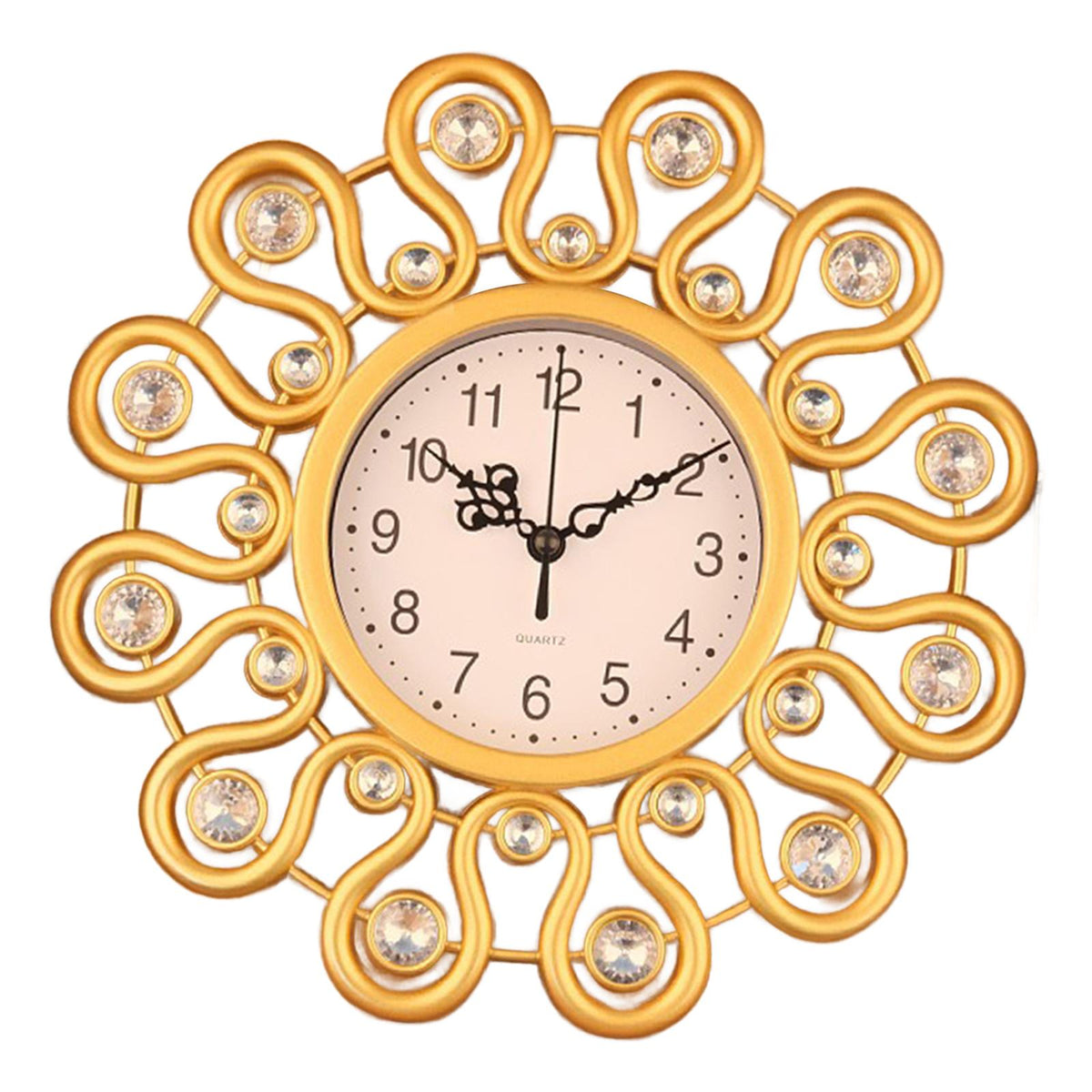 Maxbell Wall Hanging Clock Sparkling Bling Creative Mute for Home Living Room Office Style G