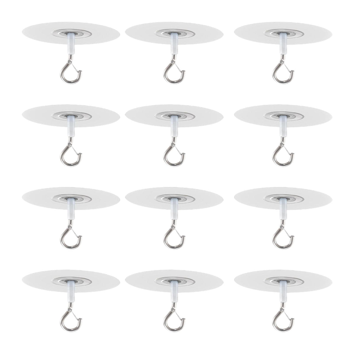 Maxbell 12Pcs Sticky Ceiling Hooks Wall Mount Hangers for Planters Bags Bird Feeders