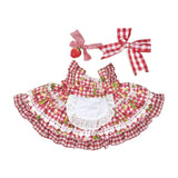 Maxbell Dolls Dress Headband Suit with Bow Brooch Costume for 38cm Dolls Girls Dolls