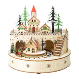 Maxbell Christmas Wooden Music Box Toy Christmas Ornament for Girl Women Living Room