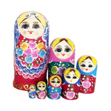 Maxbell 7 Pieces Nesting Doll Wood Stacking Nested Set for Gift Room Home Decoration red