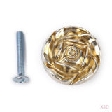 Maxbell Antique Silver Rose Cabinet Drawer Furniture Door knob Handle Pull Hardware