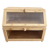Bread Box for Kitchen Counter Farmhouse Breadbox for Pantry Bakery Cafe Shop Brown