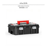 Maxbell 22-centimeter 3tier Tool Box, sturdyDuty Organizer Storage Case, Portable workplace Hand Tool container, Large Capacity polypropylene Foldable Box with Metal Hinge for Home, Car Repair, Electrician, Hardware 22 inch Wide A
