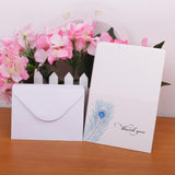 Maxbell 50pcs Thank You Cards with Peacock Feather Printed + Envelopes Wedding Party - Aladdin Shoppers