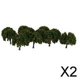 Maxbell 2x20pcs Model Orange Fruit Trees Train Railway Layout Scale 1/100 6CM