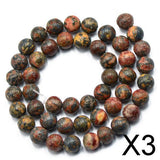 Maxbell 3x8mm Natural Red Leopardskin Jasper Jewelry Making round beads strand 15
