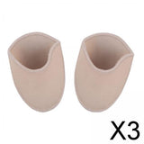 Maxbell 3x2Pieces Ballet Toe Pouches Cushion Toe Caps Soft Toe Covers Toe Protectors Long