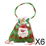 Maxbell 6xChristmas Doll Gift Bag Xmas Candy Bag for Christmas Xmas Party Holiday Green Santa