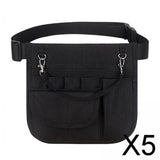 Maxbell 5xNurse Fanny Pack Waist Pouch Organizer Multiple Pocket Tape Holder Storage Black