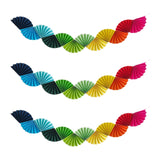 Maxbell 3Pcs Paper Fans Garland Banner Background for Wedding Bachelorette Valentine Multicolor