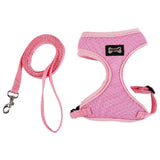 Maxbell Maxbell Mesh Pet Cat Kitten Adjustable Harness Walking Lead Leash Chest Strap Pink
