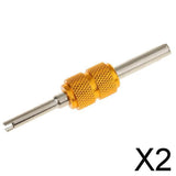 Maxbell 2xDual Head Car Truck Tire Valve Stem Core Remover Repair Wrench Tool - Gold