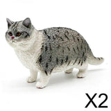 Maxbell 2x Cat Model Statue Collectible Realistic for Cabinet Living Room