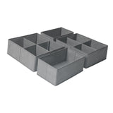 Maxbell 4x Underwear Socks Storage Boxes Drawer Organizer for Underwear Bra Lingerie height 13cm grey