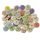 Maxbell Pack of 100 Round Shaped Star Painted 2 Hole Wooden Sewing Buttons for Craft - Aladdin Shoppers