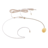 Maxbell 2xDouble Earhook Wired Headset Headworn Microphone Beige 3.5mm Straight Angle