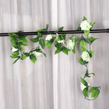 Maxbell 8x 8Ft Artificial Rose Silk Flower Green Leaf Vine Garland Home Wall Party Decor