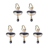 5PCS LOVELY MINI DANCING GIRL ALLOY ENAMEL PENDANTS FOR HANDMADE EARRINGS BRACELETS NECKLACES DIY JEWELRY, 0.39 x 0.83 inch - Aladdin Shoppers