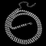 Maxbell Sexy 2 Rows Crystal Rhinestone Belt Body Belly Waist Chain Bikini Beach