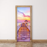 Maxbell Creative 3D Door Stickers Removable Wall Poster DIY Art Decals Pink Clouds - Aladdin Shoppers